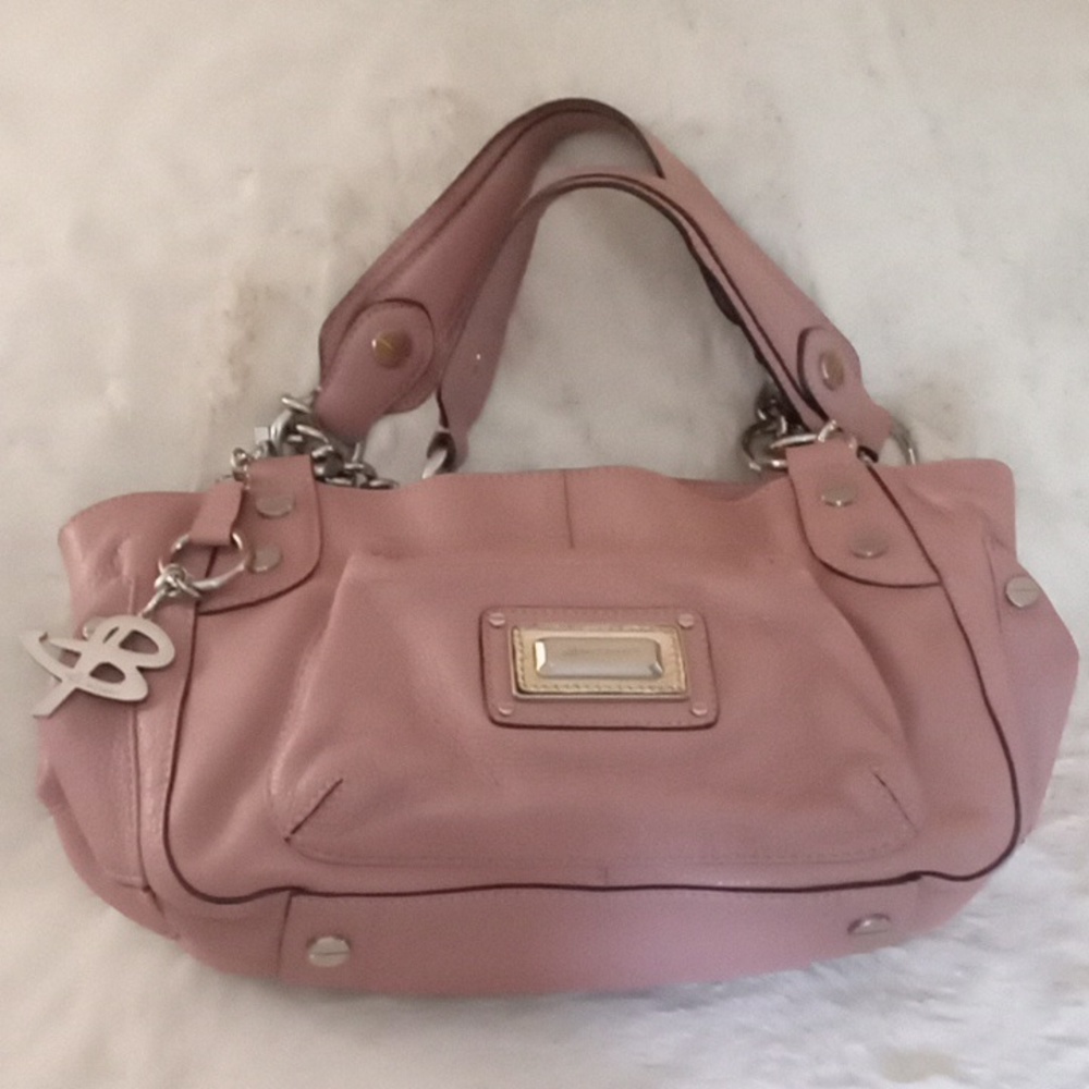 b.makowski shoulder bag in pinkish tan leather in very good pre-owned condition
